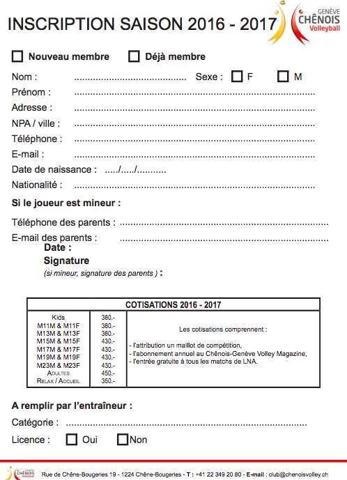 fiche inscription 2016-2017